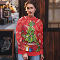 Kakapo New Zealand Christmas Ugly Christmas Sweater Meri Kirihimete Pohutukawa - Red Color LT14 - Polynesian Pride