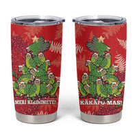 Kakapo New Zealand Christmas Tumbler Cup Meri Kirihimete Pohutukawa - Red Color LT14 Red - Polynesian Pride