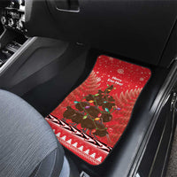 Kiwi New Zealand Christmas Car Mats Meri Kirihimete Silver Fern - Red Color LT14 - Polynesian Pride