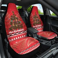 Kiwi New Zealand Christmas Car Seat Cover Meri Kirihimete Silver Fern - Red Color LT14 One Size Red - Polynesian Pride
