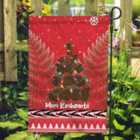 Kiwi New Zealand Christmas Garden Flag Meri Kirihimete Silver Fern - Red Color LT14 Garden Flag Red - Polynesian Pride
