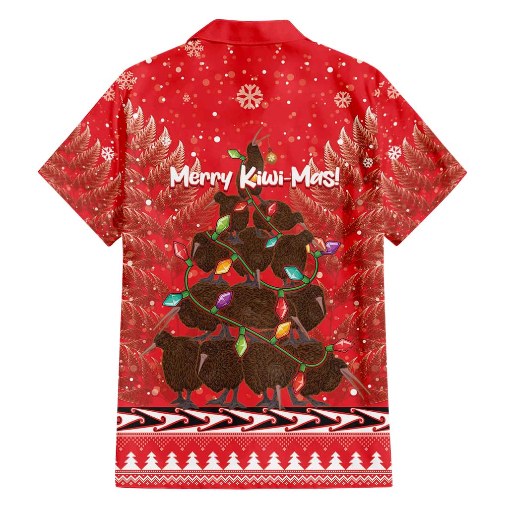 Kiwi New Zealand Christmas Hawaiian Shirt Meri Kirihimete Silver Fern - Red Color LT14 - Polynesian Pride