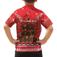 Kiwi New Zealand Christmas Hawaiian Shirt Meri Kirihimete Silver Fern - Red Color LT14 - Polynesian Pride