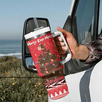 Kiwi New Zealand Christmas Tumbler With Handle Meri Kirihimete Silver Fern - Red Color LT14 - Polynesian Pride