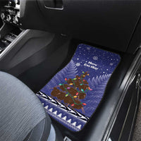 Kiwi New Zealand Christmas Car Mats Meri Kirihimete Silver Fern - Blue Color LT14 - Polynesian Pride