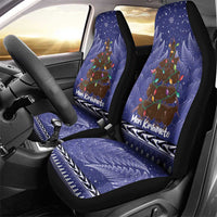 Kiwi New Zealand Christmas Car Seat Cover Meri Kirihimete Silver Fern - Blue Color LT14 - Polynesian Pride