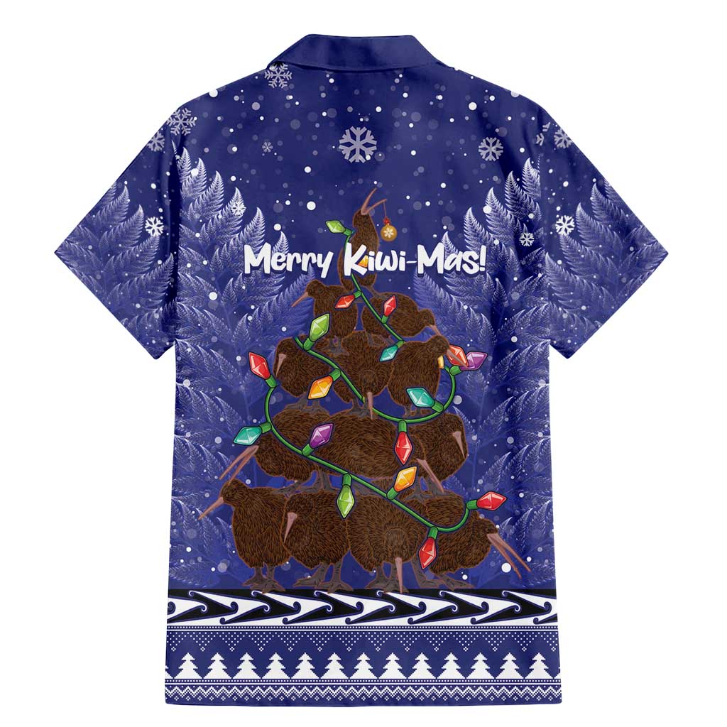 Kiwi New Zealand Christmas Family Matching Mermaid Dress and Hawaiian Shirt Meri Kirihimete Silver Fern - Blue Color LT14 - Polynesian Pride