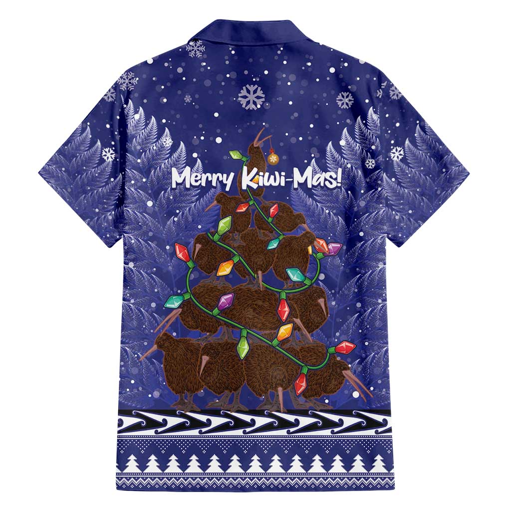 Kiwi New Zealand Christmas Family Matching Puletasi and Hawaiian Shirt Meri Kirihimete Silver Fern - Blue Color LT14 - Polynesian Pride