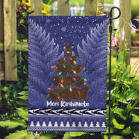 Kiwi New Zealand Christmas Garden Flag Meri Kirihimete Silver Fern - Blue Color LT14 Garden Flag Blue - Polynesian Pride