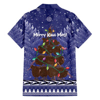 Kiwi New Zealand Christmas Hawaiian Shirt Meri Kirihimete Silver Fern - Blue Color LT14 - Polynesian Pride