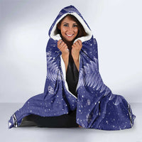 Kiwi New Zealand Christmas Hooded Blanket Meri Kirihimete Silver Fern - Blue Color LT14 - Polynesian Pride