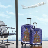 Kiwi New Zealand Christmas Luggage Cover Meri Kirihimete Silver Fern - Blue Color LT14 - Polynesian Pride