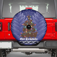Kiwi New Zealand Christmas Spare Tire Cover Meri Kirihimete Silver Fern - Blue Color LT14 - Polynesian Pride