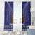 Kiwi New Zealand Christmas Window Curtain Meri Kirihimete Silver Fern - Blue Color