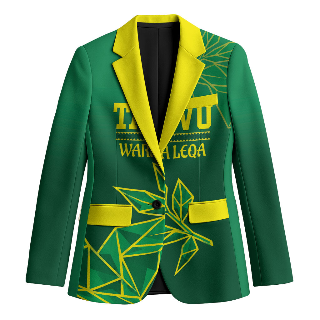 Fiji Tailevu Rugby Custom Blazer Warai Na Leqa LT14 Unisex Green - Polynesian Pride