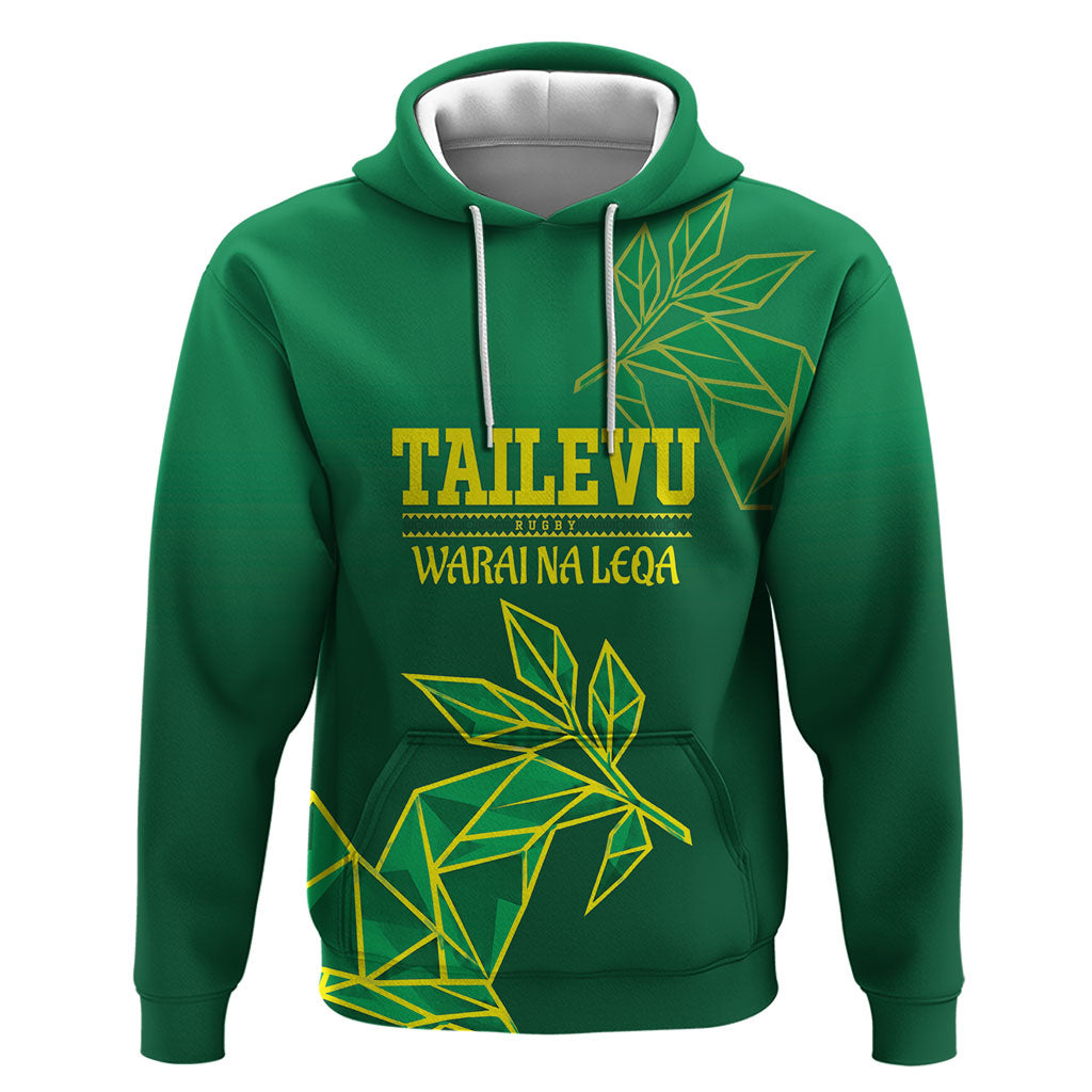 Fiji Tailevu Rugby Custom Hoodie Warai Na Leqa LT14 Pullover Hoodie Green - Polynesian Pride