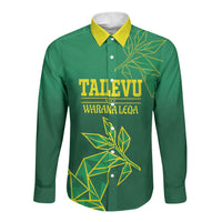 Fiji Tailevu Rugby Custom Long Sleeve Button Shirt Warai Na Leqa LT14 Unisex Green - Polynesian Pride