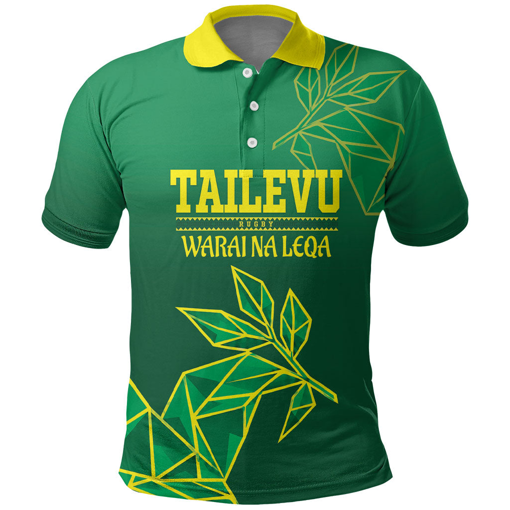 Fiji Tailevu Rugby Custom Polo Shirt Warai Na Leqa LT14 Green - Polynesian Pride