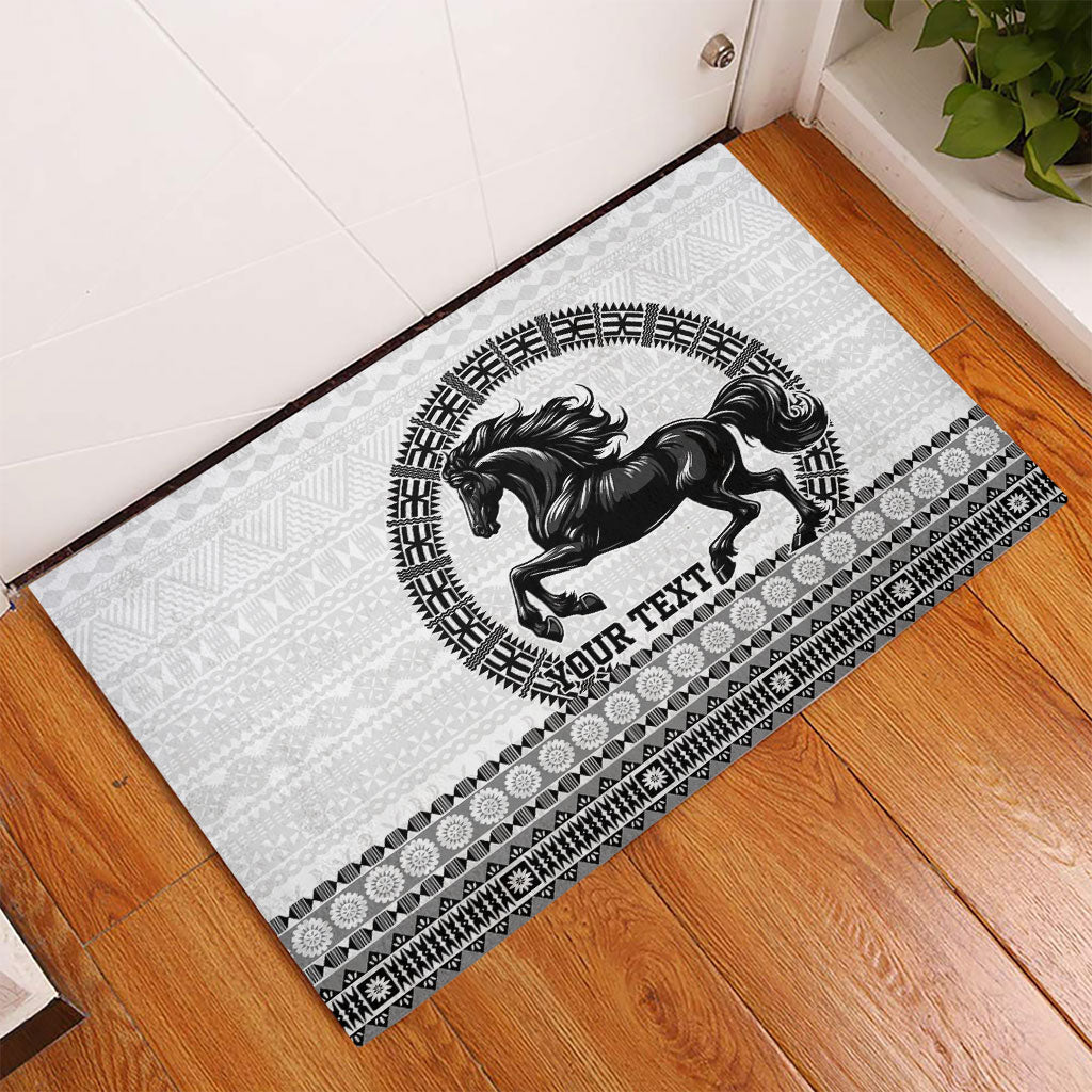 Fiji Nadroga Rugby Personalised Rubber Doormat Go Stallions Fijian Tapa LT14 - Polynesian Pride