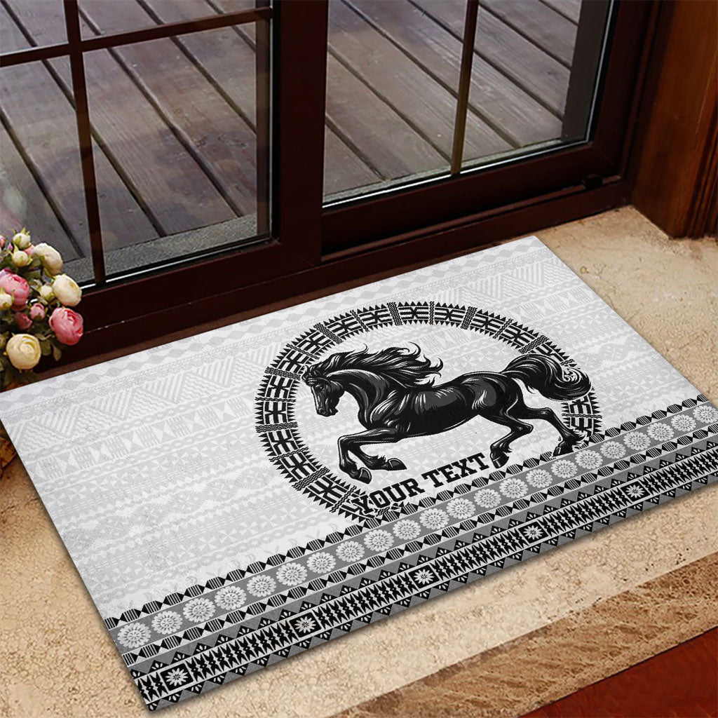Fiji Nadroga Rugby Personalised Rubber Doormat Go Stallions Fijian Tapa LT14 - Polynesian Pride