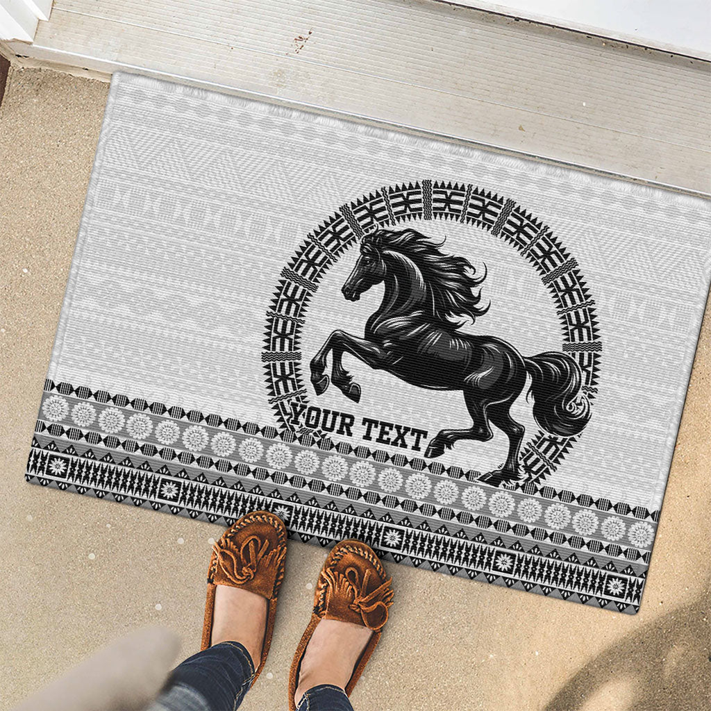 Fiji Nadroga Rugby Personalised Rubber Doormat Go Stallions Fijian Tapa LT14 - Polynesian Pride