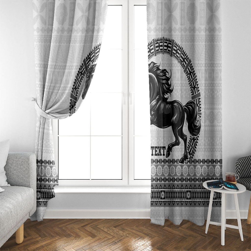 Fiji Nadroga Rugby Personalised Window Curtain Go Stallions Fijian Tapa LT14 - Polynesian Pride