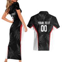Custom New Zealand Silver Fern Softball Couples Matching Short Sleeve Bodycon Dress and Hawaiian Shirt Go Aotearoa LT14 - Polynesian Pride
