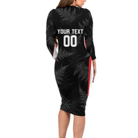 Custom New Zealand Silver Fern Softball Family Matching Long Sleeve Bodycon Dress and Hawaiian Shirt Go Aotearoa LT14 - Polynesian Pride