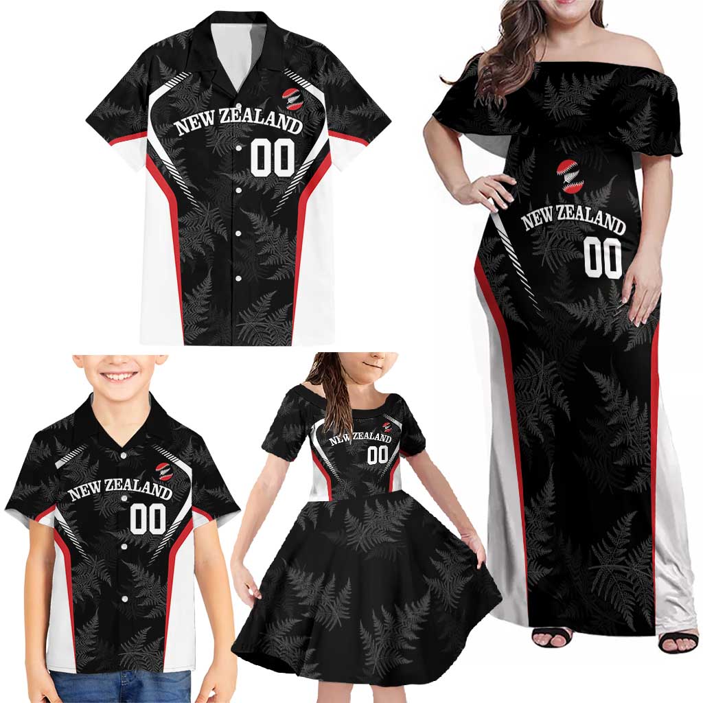 Custom New Zealand Silver Fern Softball Family Matching Off Shoulder Maxi Dress and Hawaiian Shirt Go Aotearoa LT14 - Polynesian Pride