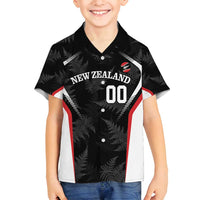 Custom New Zealand Silver Fern Softball Family Matching Puletasi and Hawaiian Shirt Go Aotearoa LT14 Son's Shirt Black - Polynesian Pride