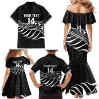 Custom Aotearoa Ice Hockey Family Matching Mermaid Dress and Hawaiian Shirt NZ Tiki Mascot - Maori Pattern LT14 - Polynesian Pride