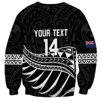 Custom Aotearoa Ice Hockey Sweatshirt NZ Tiki Mascot - Maori Pattern