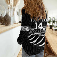 Custom Aotearoa Ice Hockey Women Casual Shirt NZ Tiki Mascot - Maori Pattern