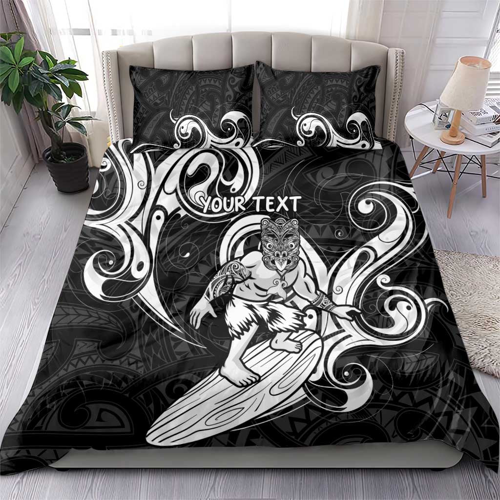 Personalised New Zealand Surfing Bedding Set Aotearoa Maori Tiki Haka LT14 - Polynesian Pride