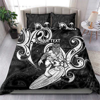 Personalised New Zealand Surfing Bedding Set Aotearoa Maori Tiki Haka LT14 - Polynesian Pride