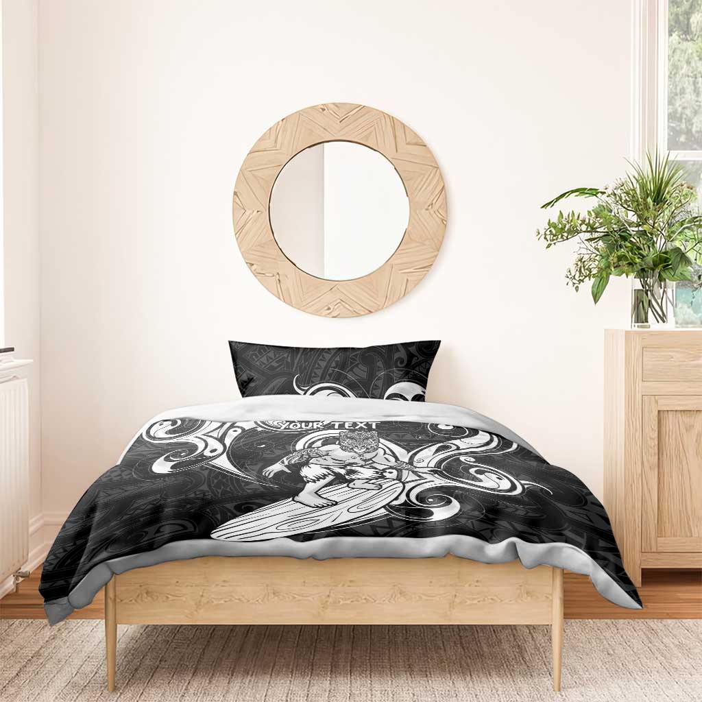 Personalised New Zealand Surfing Bedding Set Aotearoa Maori Tiki Haka LT14 - Polynesian Pride