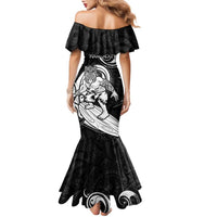 Personalised New Zealand Surfing Family Matching Mermaid Dress and Hawaiian Shirt Aotearoa Maori Tiki Haka LT14 - Polynesian Pride