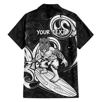 Personalised New Zealand Surfing Family Matching Off Shoulder Maxi Dress and Hawaiian Shirt Aotearoa Maori Tiki Haka LT14 - Polynesian Pride
