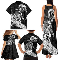 Personalised New Zealand Surfing Family Matching Tank Maxi Dress and Hawaiian Shirt Aotearoa Maori Tiki Haka LT14 - Polynesian Pride