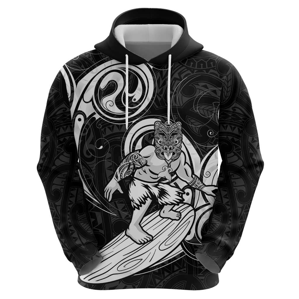 Personalised New Zealand Surfing Hoodie Aotearoa Maori Tiki Haka