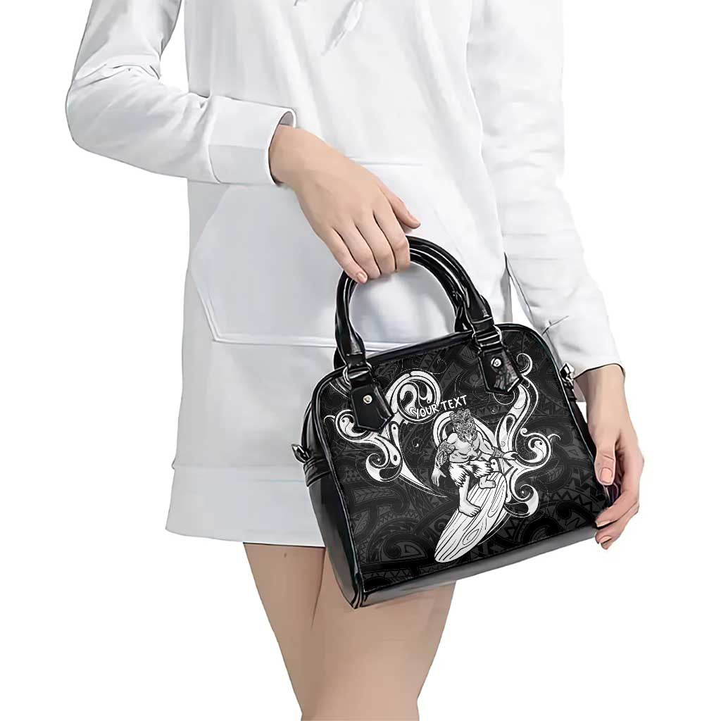 Personalised New Zealand Surfing Shoulder Handbag Aotearoa Maori Tiki Haka
