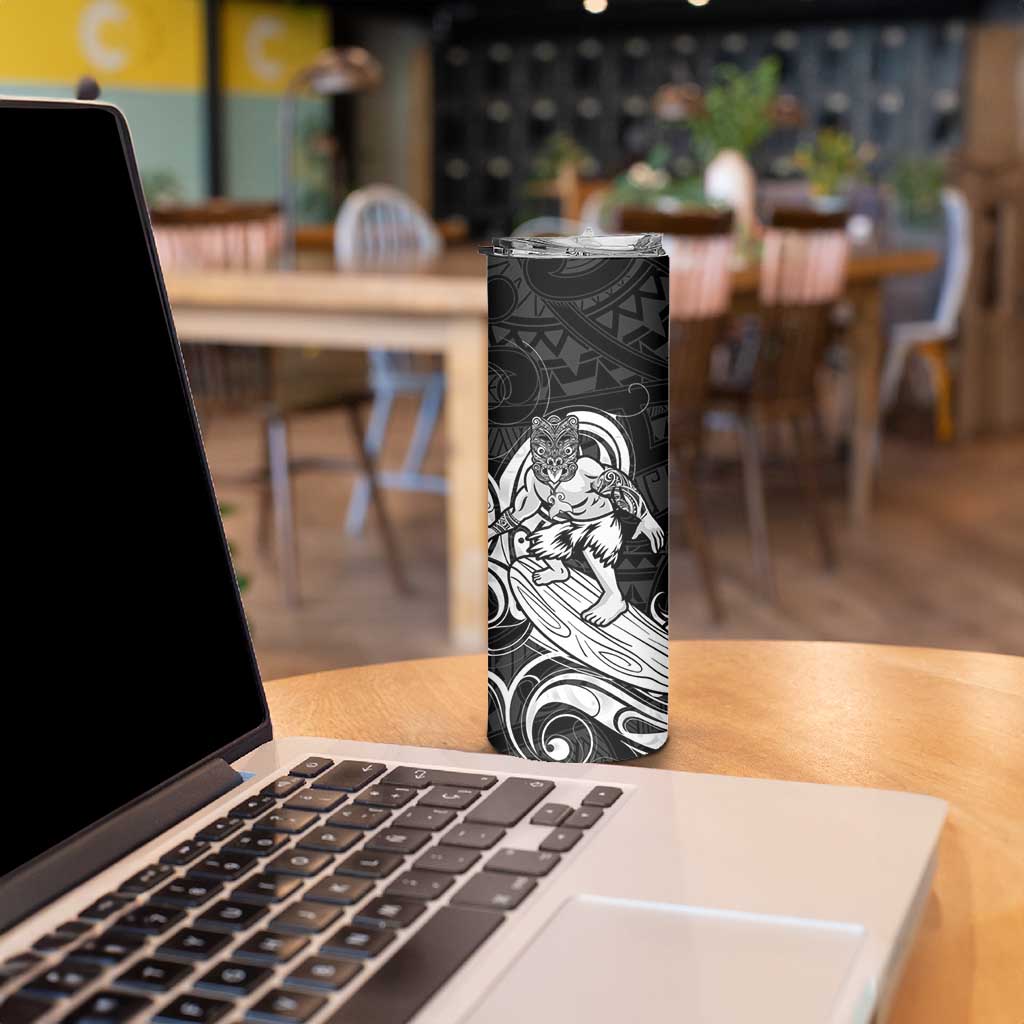 Personalised New Zealand Surfing Skinny Tumbler Aotearoa Maori Tiki Haka LT14 - Polynesian Pride