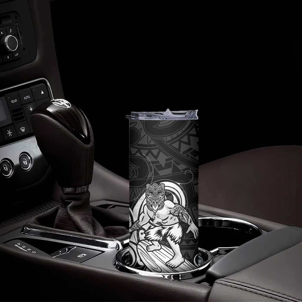 Personalised New Zealand Surfing Skinny Tumbler Aotearoa Maori Tiki Haka LT14 - Polynesian Pride