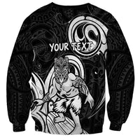 Personalised New Zealand Surfing Sweatshirt Aotearoa Maori Tiki Haka