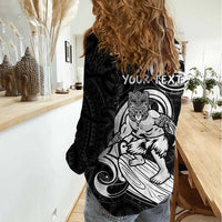 Personalised New Zealand Surfing Women Casual Shirt Aotearoa Maori Tiki Haka LT14 - Polynesian Pride