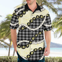 Black Palaka Hawaii Hawaiian Shirt Kukui Nut Pikake Lei Hawaiian Tapa Pattern - Polynesian Pride