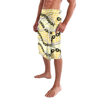 Yellow Palaka Hawaii Lavalava Kukui Nut Pikake Lei Hawaiian Tapa Pattern - Polynesian Pride
