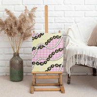 Pink Palaka Hawaii Canvas Wall Art Kukui Nut Pikake Lei Hawaiian Tapa Pattern - Polynesian Pride