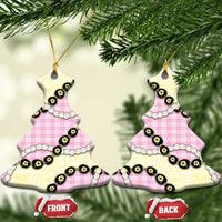 Pink Palaka Hawaii Ceramic Ornament Kukui Nut Pikake Lei Hawaiian Tapa Pattern - Polynesian Pride