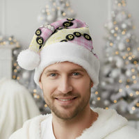 Pink Palaka Hawaii Christmas Santa Hat Kukui Nut Pikake Lei Hawaiian Tapa Pattern LT14 - Polynesian Pride